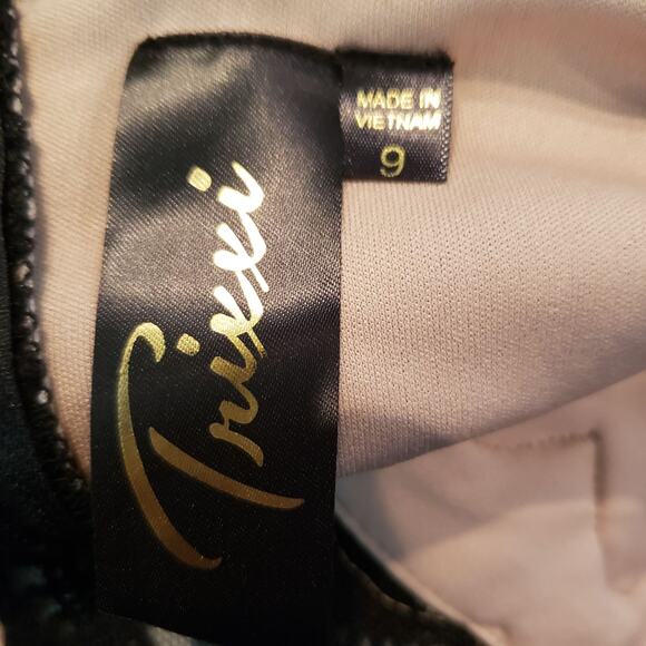 Trixxi Dress Lace Overlay Bodycon Prom Hoco Formal Event Black LBD - 9 - Picture 11 of 11